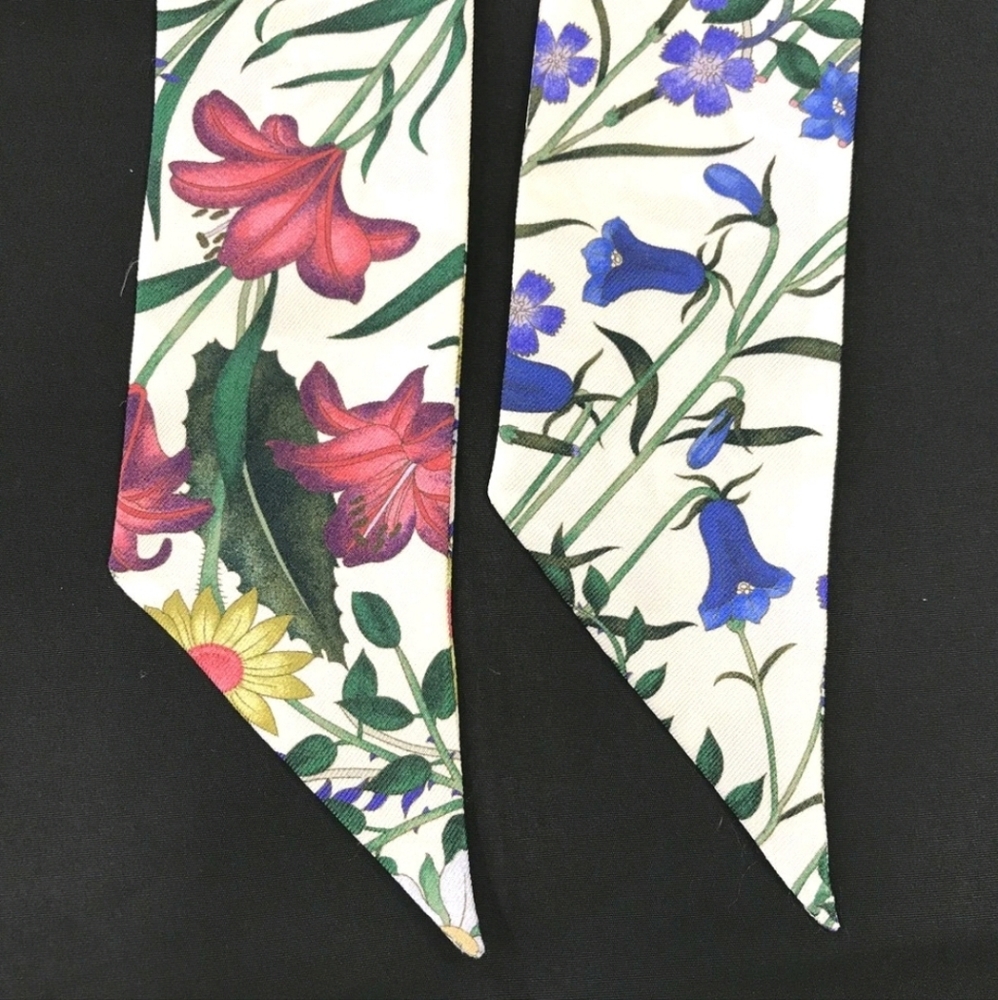 Auth Gucci Floral Silk Twilly/Bandeau - Picture 6 of 8